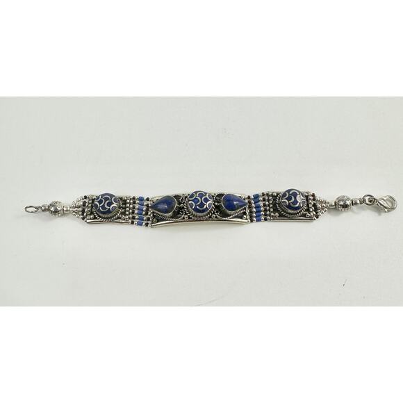 Tibetan Silver Bracelet Handmade Boho - Picture 2 of 6